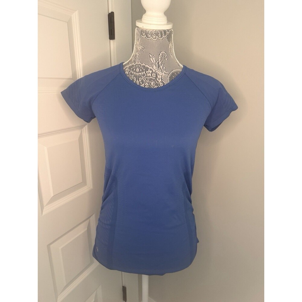 Athleta Speedlight Athletic Seamless Tee Size S Small Short Sleeve Ruched